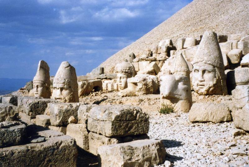 Antic statues at the top of mountain Nemrut